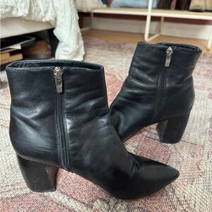 Marc Fisher Black Leather Ankle Boots